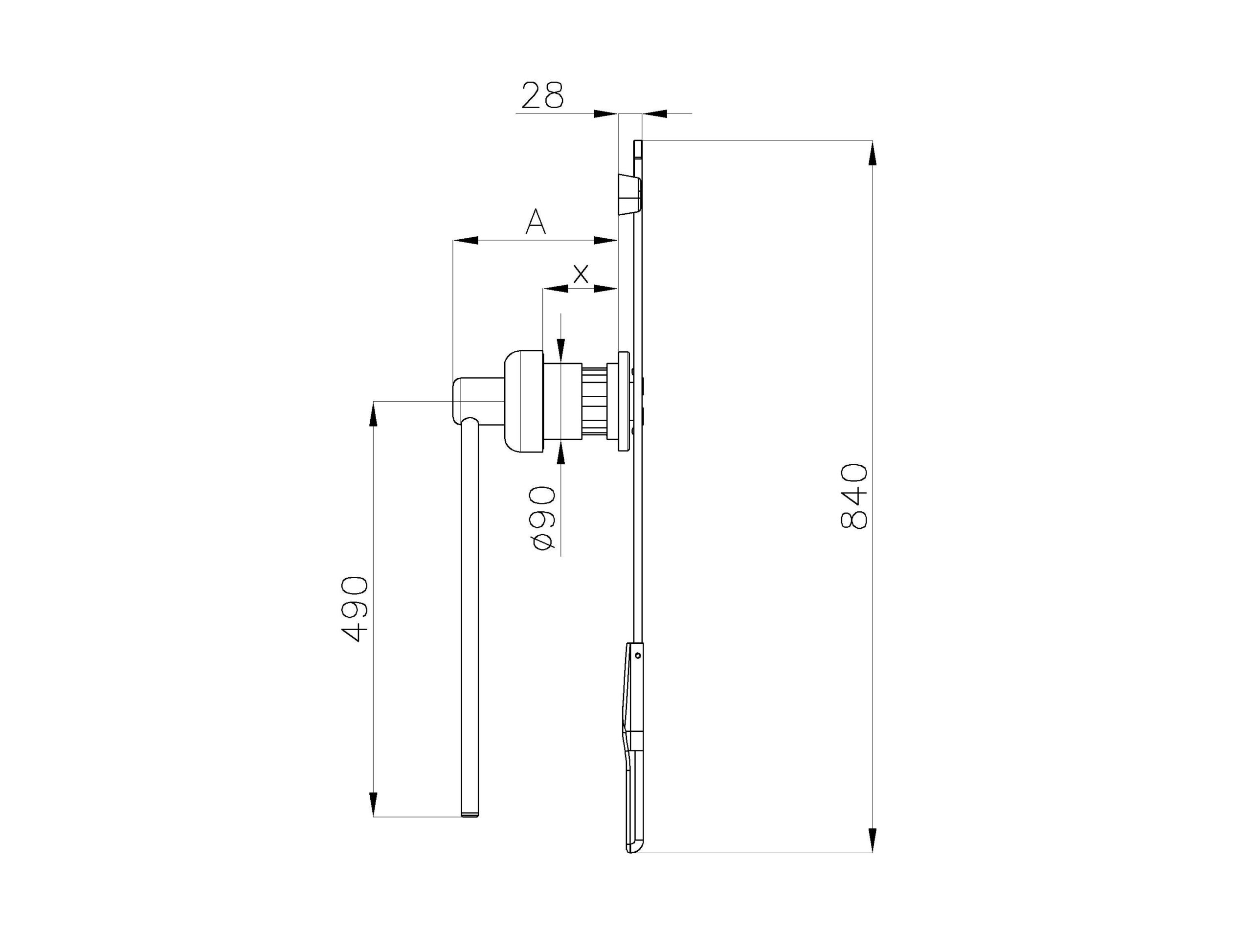 MTH Sliding Cold Room Door Handle Set 92-121mm