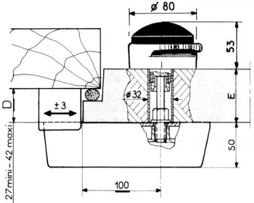 Fermod 621 Complete Cold Room Handle - Locking with Strike