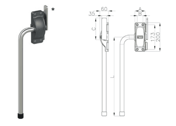 MTH External Sliding Cold Room Door Handle