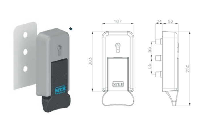 MTH External Hinged Cold Room Door Handle (Locking)