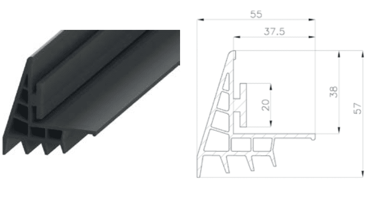 MTH Large Bottom Gasket - Cold Room Door Seal