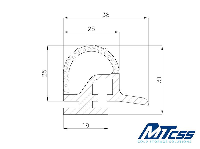 MTH Cold Room Door Seal - Large Gasket W/ Heater Passage