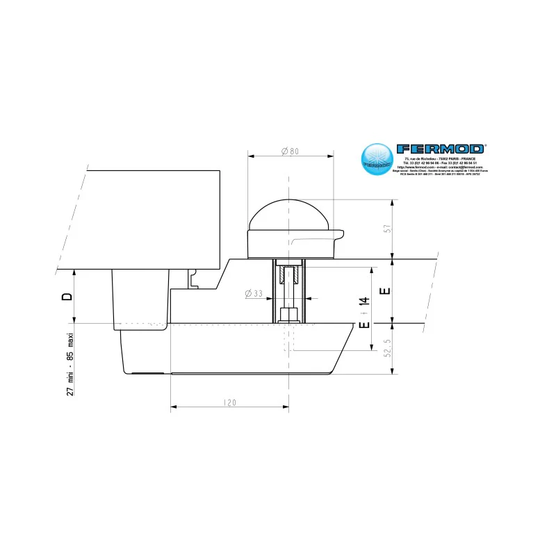 Fermod 921 Complete Lockable Cold Room Door Handle