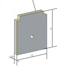 KIT PANEL THROUGH WALL SP. mm.100 BT 750x500