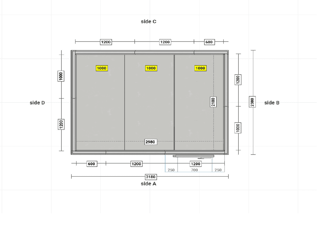 Modular Cold Room Internal size: 2980x2180x2180 (14.16m³) MTH
